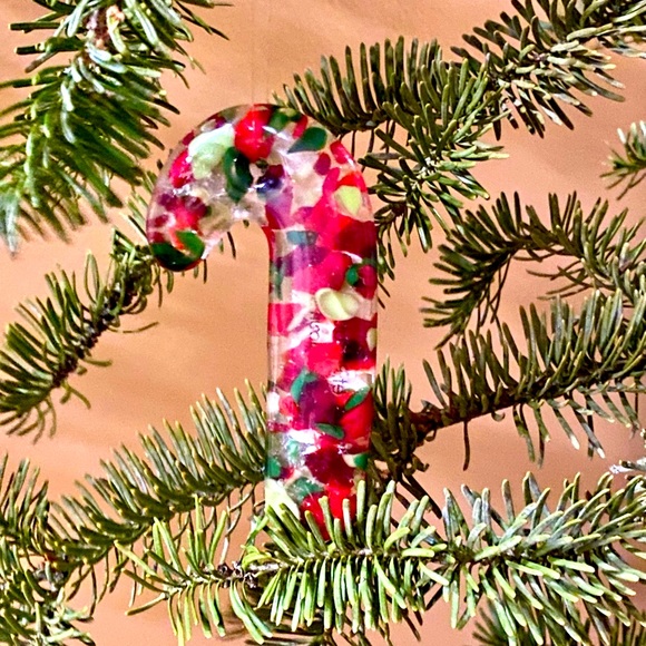 Set of two Janet Panabaker handmade glass candy canes from 2011. - Picture 2 of 4
